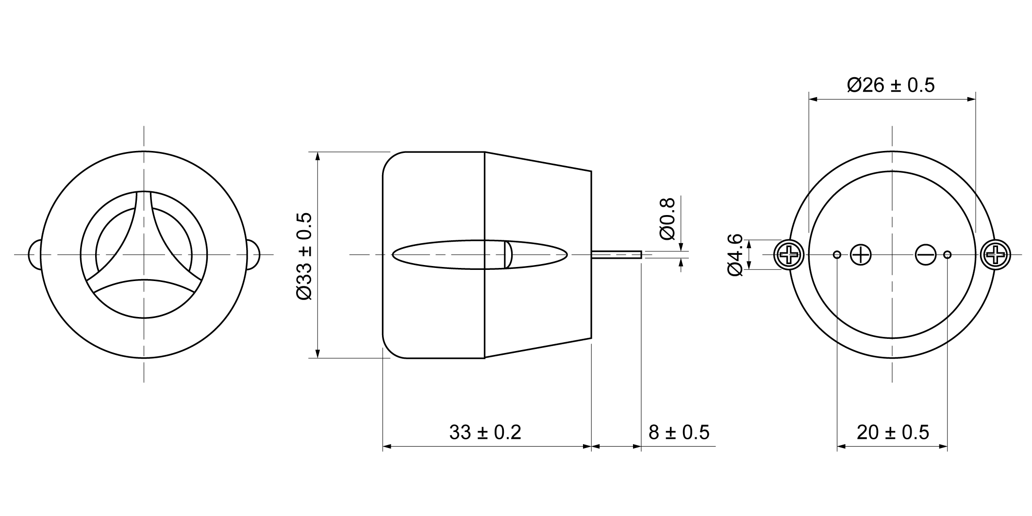 XPB3333-15.35R12P Mechanical Drawing